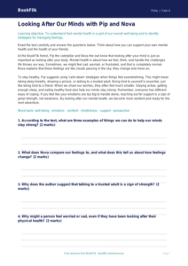 Free Mental Health Comprehension for Grade 3 Students | BookFlik
