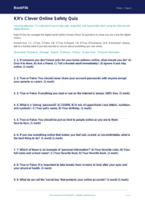 Free Online Safety Quiz | Grade 3 | Health & Wellness | BookFlik