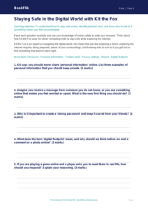 Free Online Safety Worksheet | Grade 3 | Health & Wellness | BookFlik