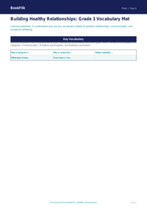 Free Relationships Word Mat | Grade 3 | Health & Wellness | BookFlik