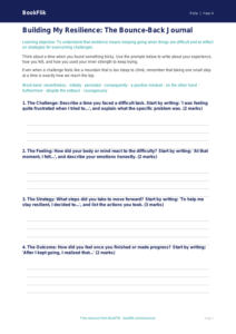 Free Resilience Writing Frame | Grade 3 | Health & Wellness | BookFlik