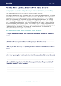 Free Wellbeing Comprehension for Grade 3 Students | BookFlik