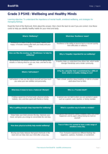 Free Wellbeing Flashcards for Grade 3 Students | BookFlik