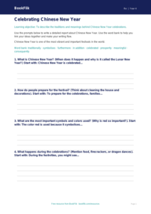 Free Chinese New Year Writing Frame | Grade 3 | Social Studies | BookFlik