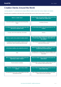 Free Creation Stories Flashcards | Grade 3 | Social Studies | BookFlik