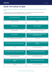 Free Diwali Flashcards | Grade 3 | Social Studies | BookFlik