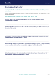 Free Easter Worksheet | Grade 3 | Social Studies | BookFlik