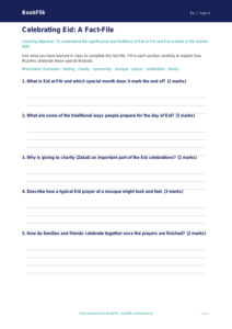 Free Eid Template | Grade 3 | Social Studies | BookFlik
