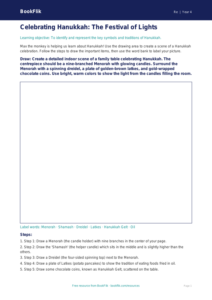 Free Hanukkah Drawing Sheet | Grade 3 | Social Studies | BookFlik