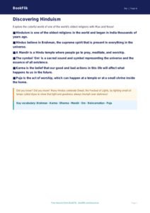 Free Hinduism Poster | Grade 3 | Social Studies | BookFlik