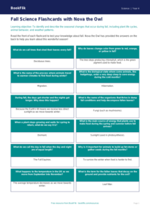 Science autumn science flashcards grade 3 core