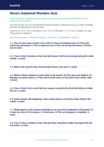 Science autumn science quiz grade 3 core