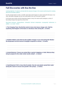 Science autumn science writing frame grade 3 core