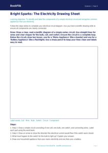 Science electricity drawing sheet grade 3 core