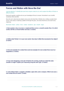 Science forces worksheet grade 3 core