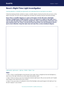 Free Light Drawing Sheet | Grade 3 | Science | BookFlik