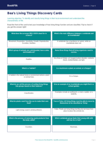 Free Living Things Flashcards | Grade 3 | Science | BookFlik