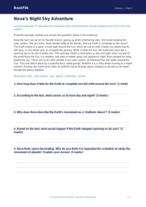 Free Space Comprehension | Grade 3 | Science | BookFlik