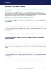 Free Spanish Colors Worksheet | Grade 3 | US Common Core