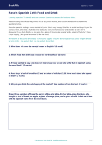 Free Spanish Food Vocabulary Track Sheet | Grade 3 | BookFlik