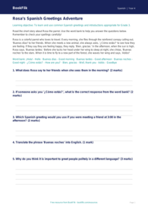 Free Greetings Track Sheet | Grade 3 | Spanish | BookFlik