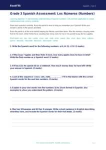Free Grade 3 Numbers Assessment | US Common Core Spanish