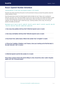 Free Spanish Numbers Worksheet | Grade 3 | US Common Core