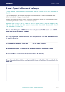 Free Spanish Numbers Worksheet | Grade 3 | BookFlik