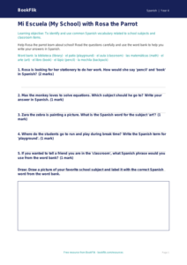 Free Grade 3 Spanish Worksheet: School Vocabulary | BookFlik