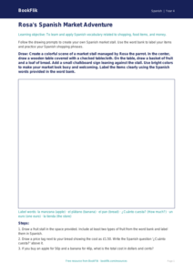 Free Spanish Shopping Activity Sheet | Grade 3 | BookFlik
