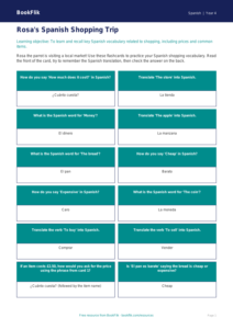 Free Spanish Shopping Flashcards | Grade 3 | BookFlik