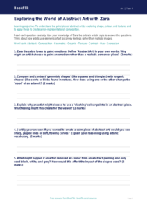 Free Abstract Art Worksheet | Year 4 | Art | BookFlik