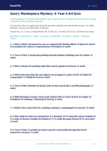 Famous Artists Quiz for Year 4 | Australian Curriculum Art | BookFlik