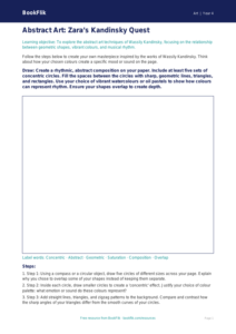 Free Kandinsky Drawing Sheet | Year 4 | Art | BookFlik