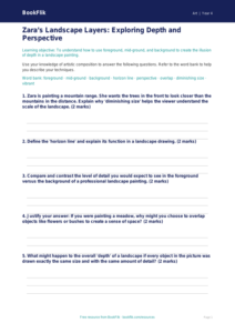 Free Landscapes Worksheet | Year 4 | Art | BookFlik