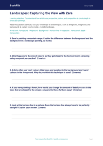 Free Landscapes Worksheet | Year 5 | Art | BookFlik