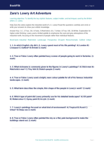 L.S. Lowry Art Quiz for Year 4 | Australian Curriculum | BookFlik