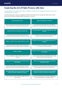 Free Picasso Flashcards | Year 4 | Art | BookFlik