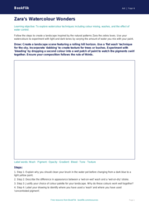 Free Watercolour Drawing Sheet | Year 4 | Art | BookFlik