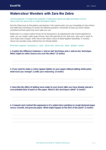 Free Watercolour Worksheet | Year 4 | Art | BookFlik