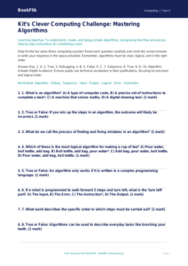 Free Algorithms Quiz | Year 4 | Computing | BookFlik
