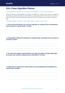 Free Algorithms Template | Year 4 | Computing | BookFlik