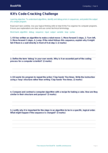 Computing coding worksheet year 4 greater depth