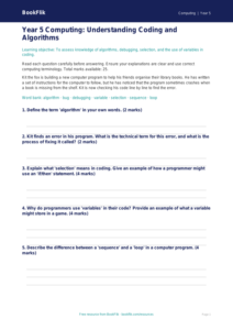 Free Coding Assessment | Year 5 | Computing | BookFlik