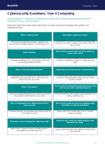 Free Cybersecurity Flashcards | Year 4 | Computing | BookFlik