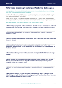 Free Debugging Quiz | Year 4 | Computing | BookFlik