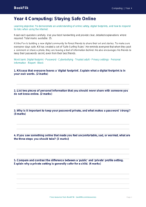 E-Safety Assessment Year 4 | Computing Resources | BookFlik