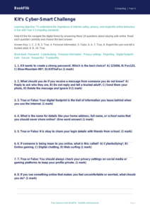 Free Internet Safety Quiz | Year 5 | Computing | BookFlik