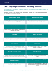 Free Networks Flashcards | Year 4 | Computing | BookFlik