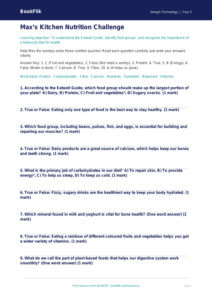 Free Cooking Nutrition Quiz | Year 5 | Design Technology | BookFlik